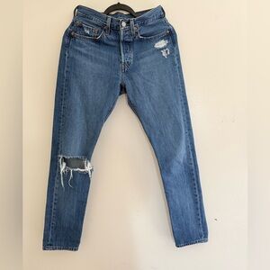 Levi's Blue Denim Jeans with Leather Patch